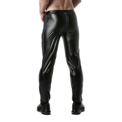 LEADER Pantalon avec Zip Brut Noir